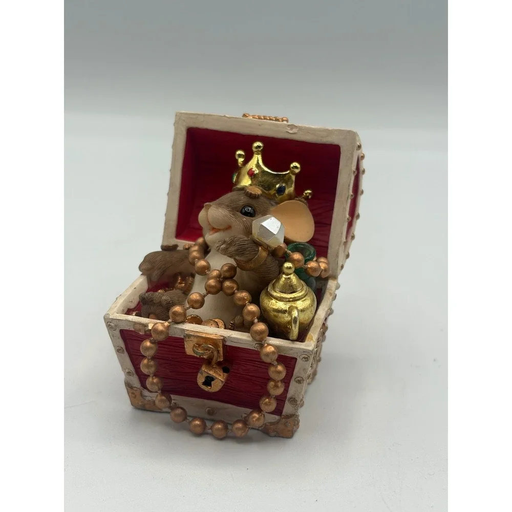 Charming Tails You're A Treasure Mouse in Treasure Chest Figurine Fitz and Floyd
